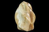 Polished, Brown Calcite Flame #74668-1